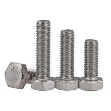 M1.6 M2 Steel SUS304 SUS316 Hex Head Full Threaded Bolt DIN933